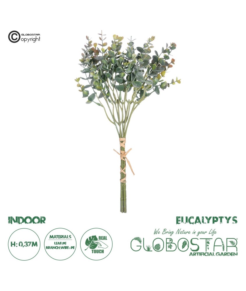 GloboStar® Artificial Garden EUCALYPTYS BRANCH  20776 Τεχνητό Διακοσμητικό Κλαδί Ευκαλύπτου Y37cm